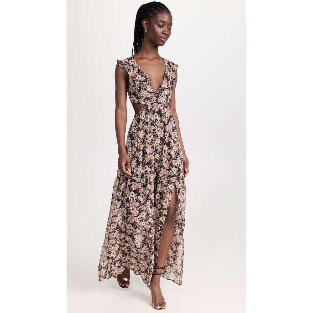 ASTR The Label Maxi Dress Womens M Green Floral Cottagecore ADR101396